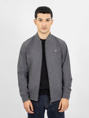 Dark Grey Wool Bomber Jacket