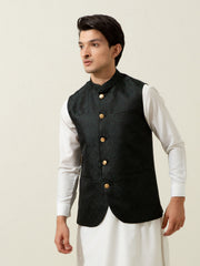 Green Floral Patterned Waistcoat