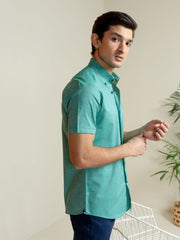 Green Polka Dot Half Sleeve Shirt