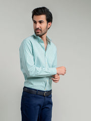 Green Striped Button Down Shirt