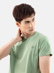 Green 100% Combed Cotton Crew Neck T-Shirt