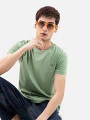 Green 100% Combed Cotton Crew Neck T-Shirt