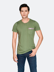 Green Crew Neck T-Shirt With Pocket