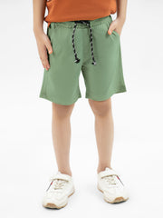 Green Knitted Casual Summer Short