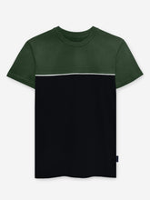 Green & Black Two Tone Crew Neck T-Shirt