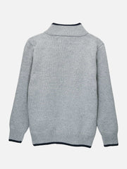 Grey Casual Zipper With Detailing