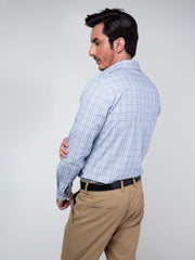Grey Checkered Formal Shirt
