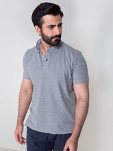 Grey Mao Collar Polo Shirt