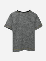 Grey Short Sleeves Marl Casual T-Shirt