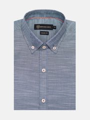 Grey Structured Button Down Shirt With Detailing