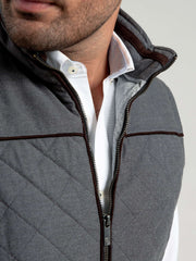 Grey Structured Quilted Sleeveless Jacket