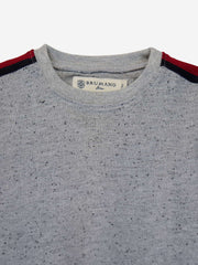 Grey Sweatshirt With Red Stripe Detailing