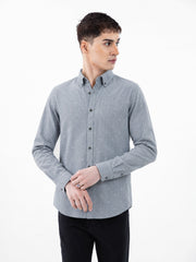Grey Fil Coupe Structured Button Down Shirt