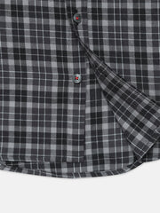 Grey Light Checkered Half Sleeve Shirt - Junior