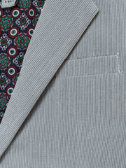 Grey Striped Kids Casual Blazer