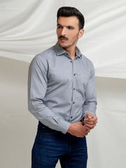 Grey Dobby Formal Structured Shirt