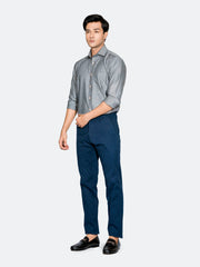 Grey Herringbone Pattern Formal Shirt