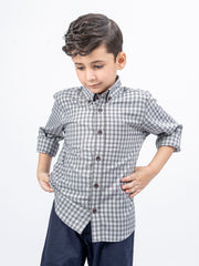 Grey Tartan Plaid Casual Checkered Shirt