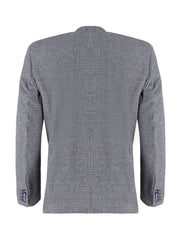 Grey Two Tone Houndstooth Wool & Cashmere Blended Blazer - Sartoria