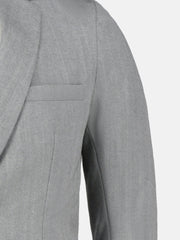 Grey Wool Herringbone Blazer