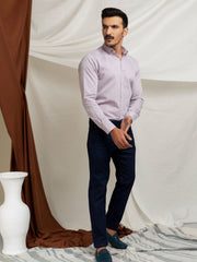 Grey & Peach Dobby Formal Shirt