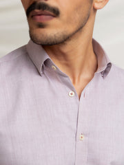 Grey & Peach Dobby Formal Shirt