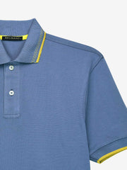 Greyish Blue Sporty Polo