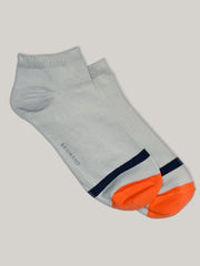 Heather Grey & Orange Cotton Ankle Socks