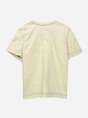 Heather Grey T-Shirt With Contrasting Yellow Pocket