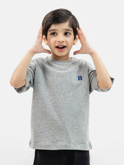 Heather Grey Neppy Cotton Casual Tee