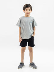 Heather Grey Neppy Cotton Casual Tee