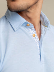 Light Blue Pique Mercerized Polo
