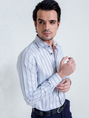 Light Grey & Black Striped Shirt