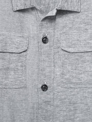 Light Grey Structured Over-Shirt With Front Flap Pockets