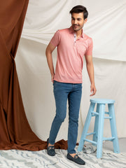 Light Orange Pique Mercerized Polo