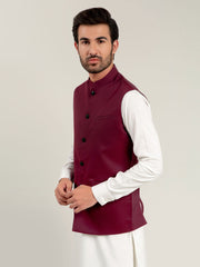 Magenta Dobby Waistcoat