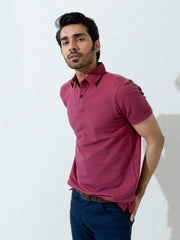 Magenta Pique Mercerized Polo Shirt