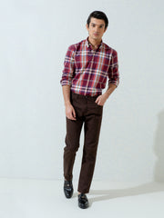 Maroon Flannel Large Checkered Shirt