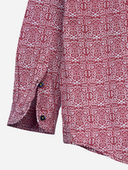Maroon Motif Patterned Casual Shirt