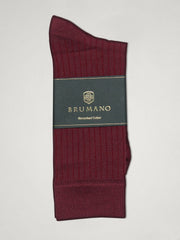 Maroon Ribbed Mercerized Socks