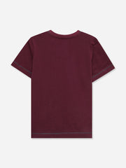 Maroon Casual Crew Neck T-Shirt With Stitch Detailing - Junior