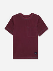 Maroon Casual Crew Neck T-Shirt With Stitch Detailing - Junior