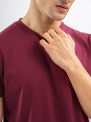 Maroon 100% Cotton Basic Tee