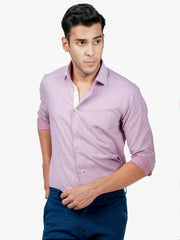 Maroon Houndstooth Formal Shirt
