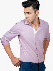 Maroon Houndstooth Formal Shirt