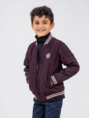 Maroon Quilted Sporty Casual Baseball Jacket - Unisex