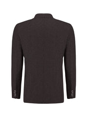 Mid Brown Micro Gingham Wool & Cashmere Blazer - Sartoria
