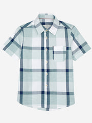 Mint Green Checkered Short Sleeve Casual Shirt