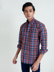 Multi Color Tartan Plaid Button Down Shirt