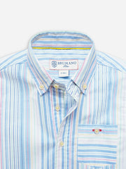 Multi Color Oxford Striped Half Sleeve Casual Shirt